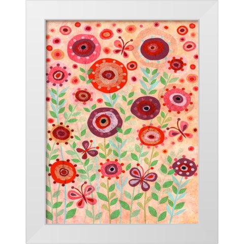 Flower Flight White Modern Wood Framed Art Print by Conway, Kim