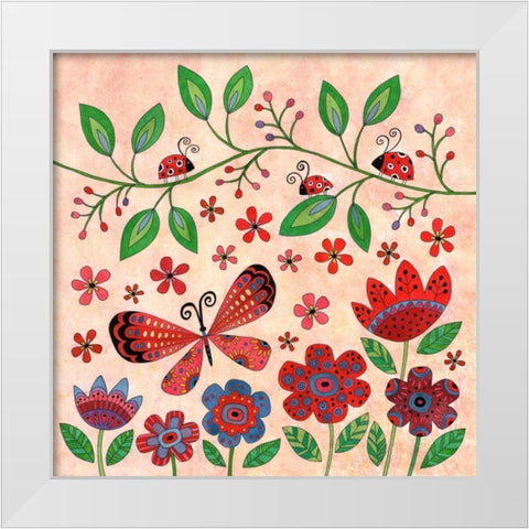 Garden Day White Modern Wood Framed Art Print by Conway, Kim