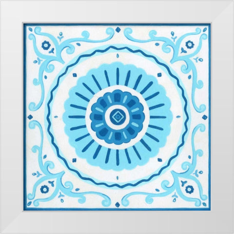 Folk Tile IV White Modern Wood Framed Art Print by Vess, June Erica