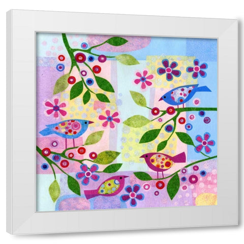 Bird Spots White Modern Wood Framed Art Print by Conway, Kim