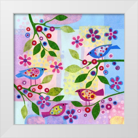 Bird Spots White Modern Wood Framed Art Print by Conway, Kim