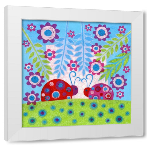 Ladybug Spots White Modern Wood Framed Art Print by Conway, Kim