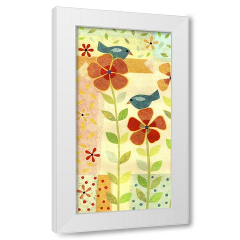 Little Birds I White Modern Wood Framed Art Print by Conway, Kim