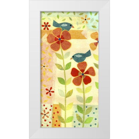 Little Birds I White Modern Wood Framed Art Print by Conway, Kim