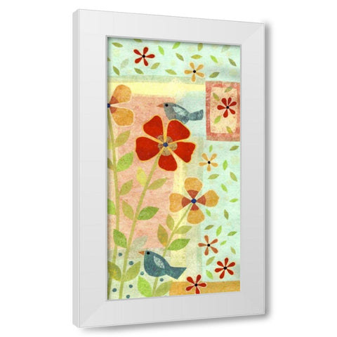 Little Birds II White Modern Wood Framed Art Print by Conway, Kim