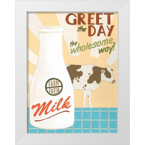 Farm-Fresh Milk White Modern Wood Framed Art Print by Vess, June Erica
