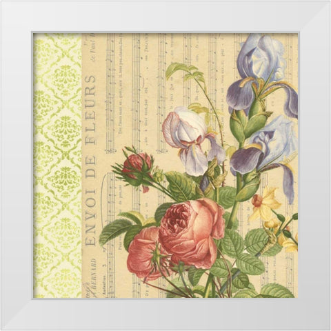 English Garden Bouquet I White Modern Wood Framed Art Print by Vision Studio