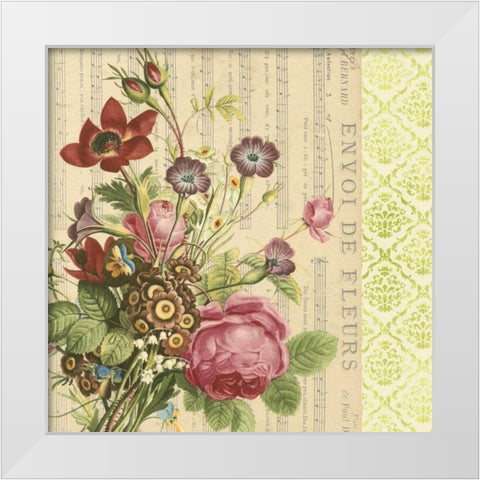 English Garden Bouquet II White Modern Wood Framed Art Print by Vision Studio