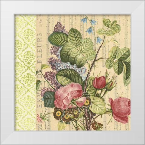 English Garden Bouquet III White Modern Wood Framed Art Print by Vision Studio