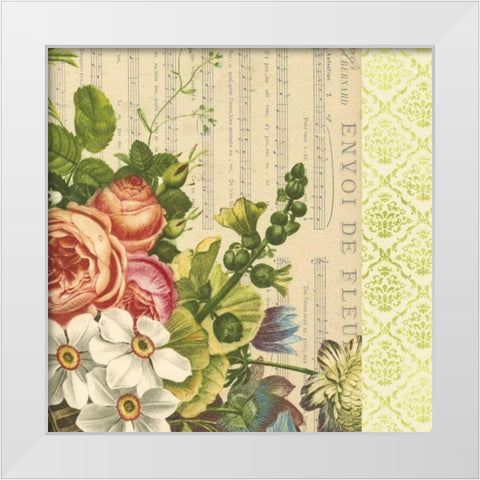 English Garden Bouquet IV White Modern Wood Framed Art Print by Vision Studio