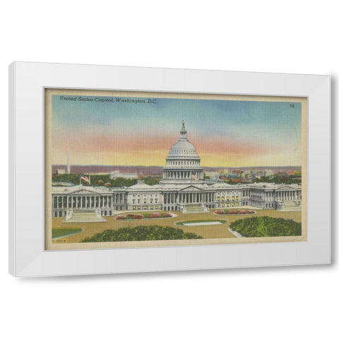 Capitol Panoramic, Washington, D.C. White Modern Wood Framed Art Print by Unknown