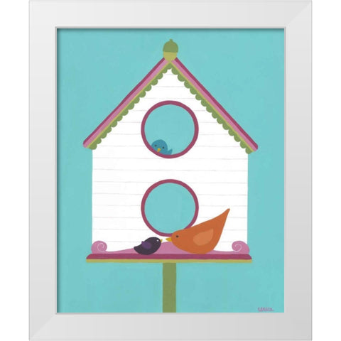 Home Tweet Home III White Modern Wood Framed Art Print by Vess, June Erica