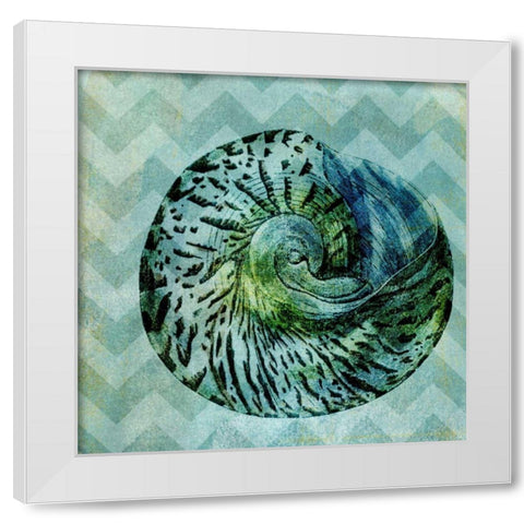 Chevron Shell II White Modern Wood Framed Art Print by Vision Studio
