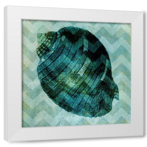 Chevron Shell VIII White Modern Wood Framed Art Print by Vision Studio