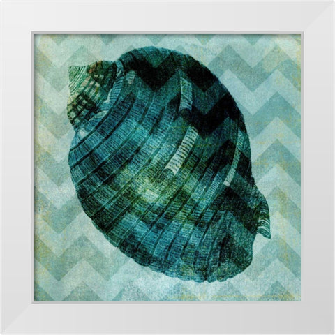 Chevron Shell VIII White Modern Wood Framed Art Print by Vision Studio