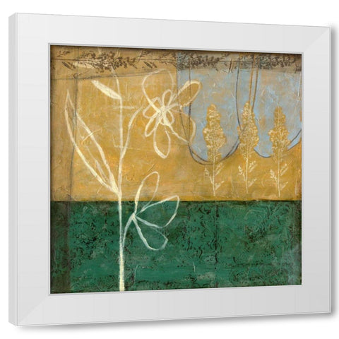 Small Pressed Wildflowers I White Modern Wood Framed Art Print by Goldberger, Jennifer