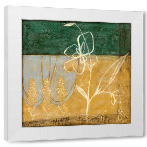 Small Pressed Wildflowers II White Modern Wood Framed Art Print by Goldberger, Jennifer