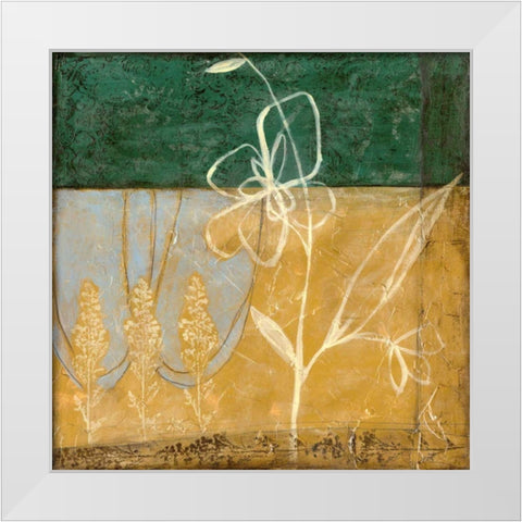 Small Pressed Wildflowers II White Modern Wood Framed Art Print by Goldberger, Jennifer