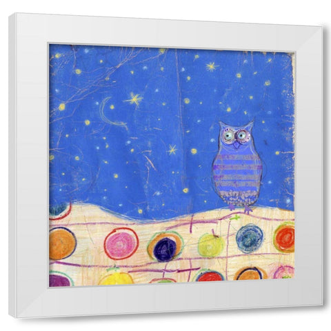 Feathers, Dots and Stripes II White Modern Wood Framed Art Print by Blixt, Ingrid