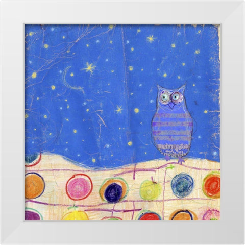 Feathers, Dots and Stripes II White Modern Wood Framed Art Print by Blixt, Ingrid