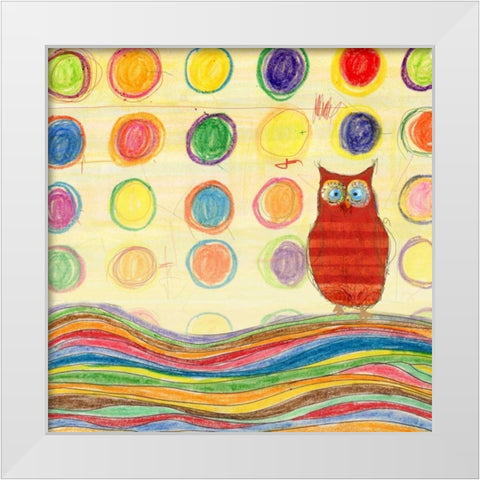 Feathers- Dots and Stripes IV White Modern Wood Framed Art Print by Blixt, Ingrid