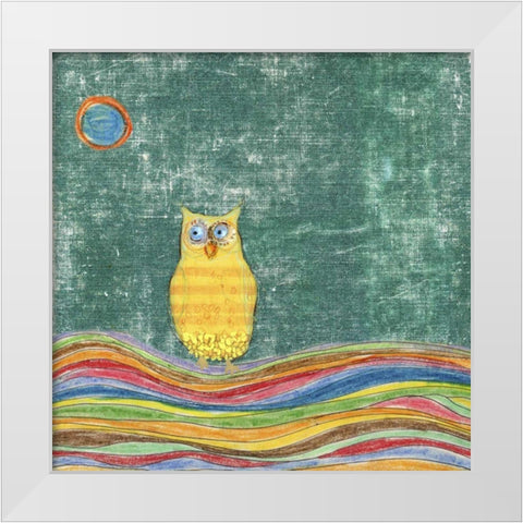 Feathers, Dots and Stripes V White Modern Wood Framed Art Print by Blixt, Ingrid