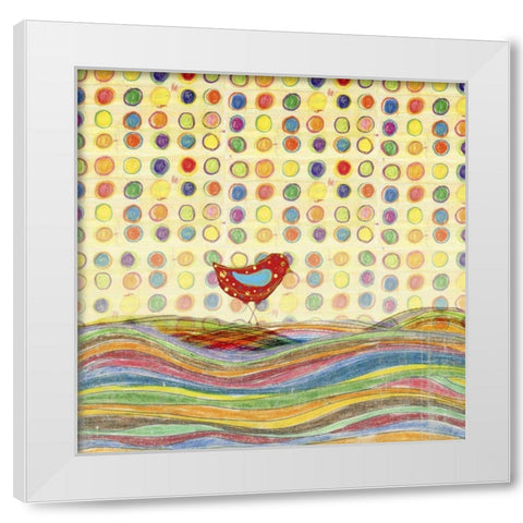 Feathers, Dots and Stripes VII White Modern Wood Framed Art Print by Blixt, Ingrid