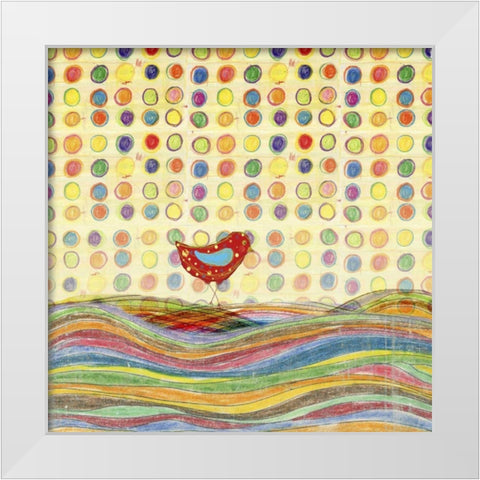 Feathers, Dots and Stripes VII White Modern Wood Framed Art Print by Blixt, Ingrid