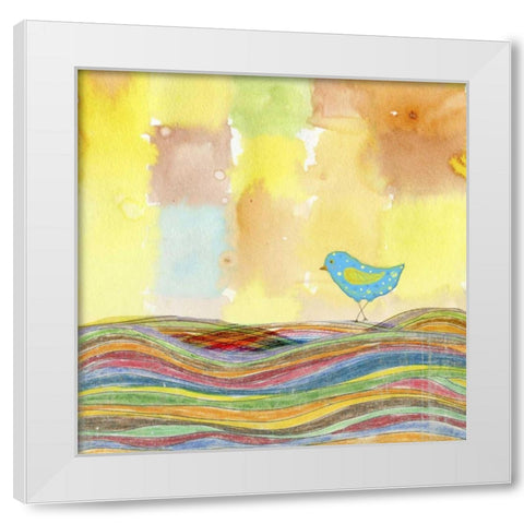 Feathers, Dots and Stripes IX White Modern Wood Framed Art Print by Blixt, Ingrid