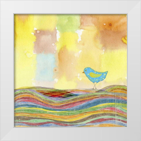 Feathers, Dots and Stripes IX White Modern Wood Framed Art Print by Blixt, Ingrid