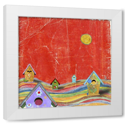 Feathers, Dots and Stripes X White Modern Wood Framed Art Print by Blixt, Ingrid