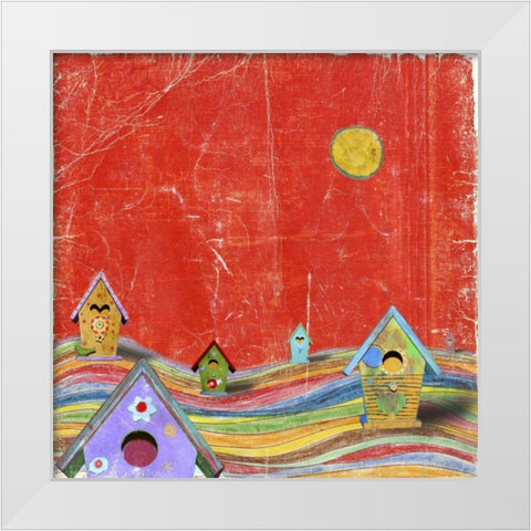 Feathers, Dots and Stripes X White Modern Wood Framed Art Print by Blixt, Ingrid