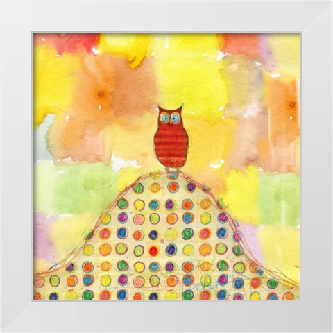 Feathers- Dots and Stripes XI White Modern Wood Framed Art Print by Blixt, Ingrid