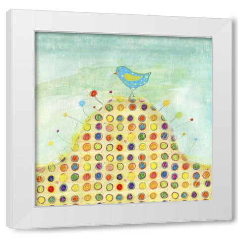 Feathers, Dots and Stripes XIII White Modern Wood Framed Art Print by Blixt, Ingrid