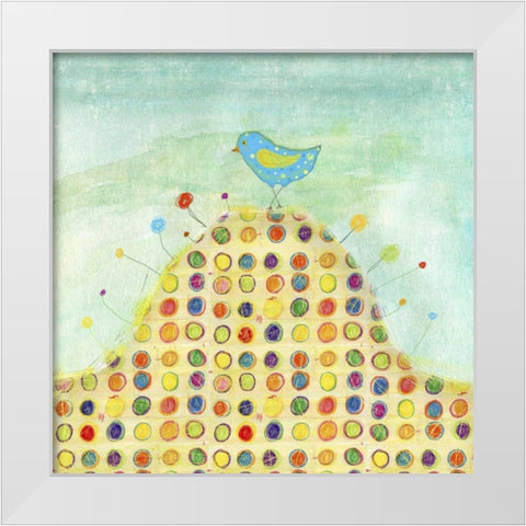 Feathers, Dots and Stripes XIII White Modern Wood Framed Art Print by Blixt, Ingrid