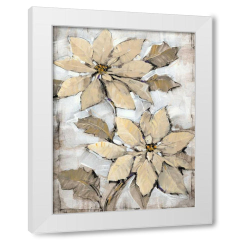 Poinsettia Study II White Modern Wood Framed Art Print by OToole, Tim