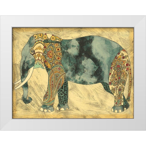 Royal Elephant White Modern Wood Framed Art Print by Zarris, Chariklia