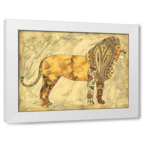 Royal Lion White Modern Wood Framed Art Print by Zarris, Chariklia