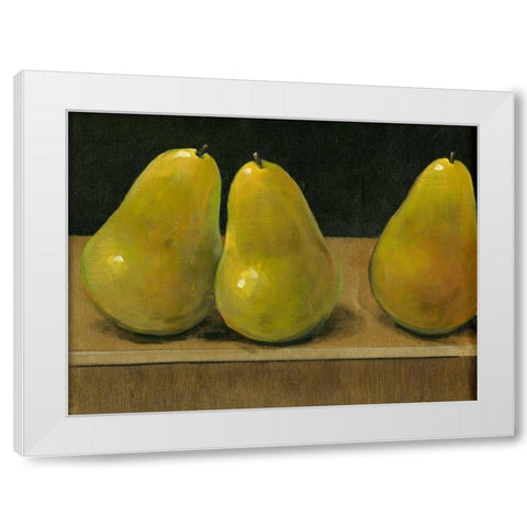 Pear Study White Modern Wood Framed Art Print by OToole, Tim
