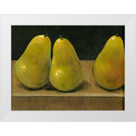 Pear Study White Modern Wood Framed Art Print by OToole, Tim