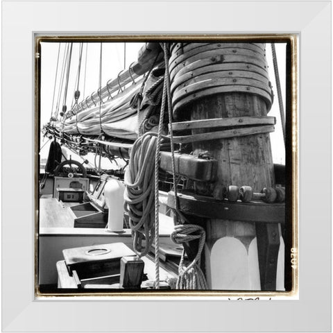 Ship Shape I White Modern Wood Framed Art Print by DeNardo, Laura