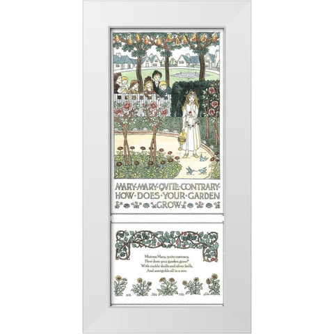 Mary, Mary Quite Contrary White Modern Wood Framed Art Print by Bedford, Francis D.