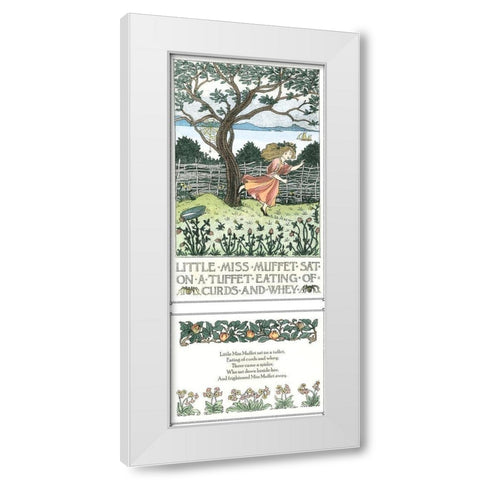Little Miss Muffet White Modern Wood Framed Art Print by Bedford, Francis D.