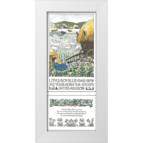 Little Boy Blue White Modern Wood Framed Art Print by Bedford, Francis D.
