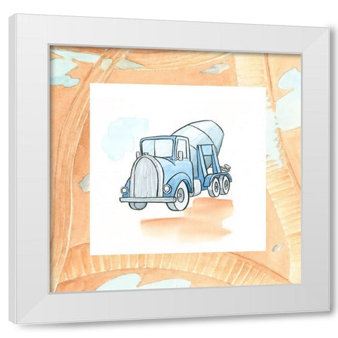 Charlies Cement Mixer White Modern Wood Framed Art Print by Swinford, Charles