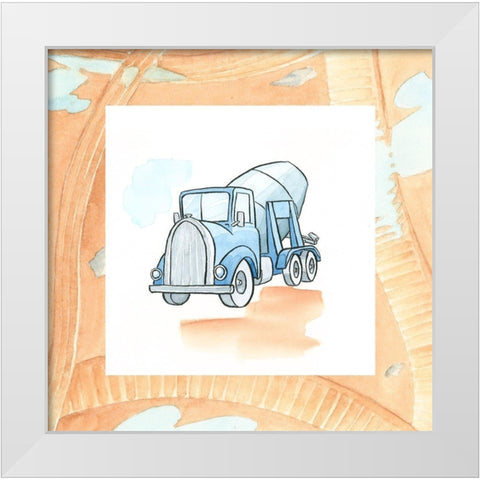 Charlies Cement Mixer White Modern Wood Framed Art Print by Swinford, Charles