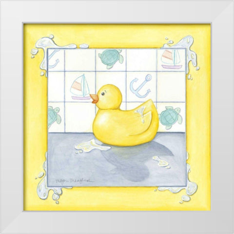 Small Rubber Duck II White Modern Wood Framed Art Print by Meagher, Megan