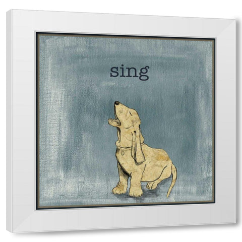 Sing White Modern Wood Framed Art Print by Ludwig, Alicia