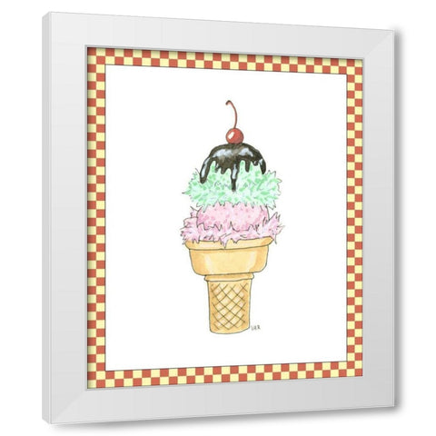 Ice Cream Parlor I White Modern Wood Framed Art Print by Roper, Virginia A.