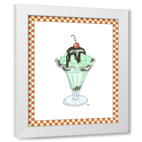 Ice Cream Parlor III White Modern Wood Framed Art Print by Roper, Virginia A.